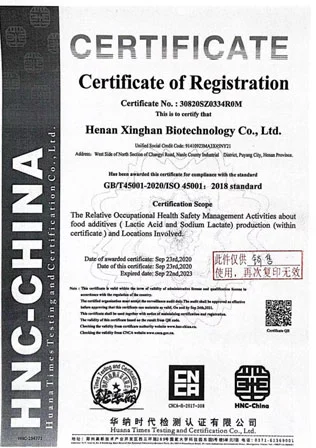 occupational health and safety management system certificate